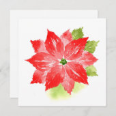 Waterverf Poinsettia Notitiekaartje (Voorkant / Achterkant)