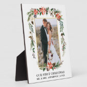 Waterverf Poinsettia Onze eerste kerstfoto Fotoplaat (Zijkant)