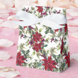 Waterverf Poinsettia Patroon Bedankdoosjes