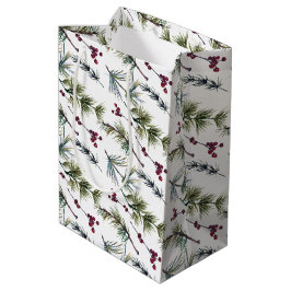 Waterverf Poinsettia Patroon Medium Cadeauzakje