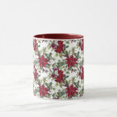 Waterverf Poinsettia Patroon Mok (Midden)