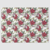 Waterverf Poinsettia Patroon  Tissuepapier (Voorkant)
