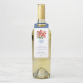 Waterverf Poinsettia Red Green Prettige feestdagen Flessenhanger (Op fles)