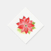 Waterverf Poinsettia Servet (Hoek)