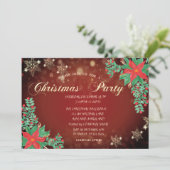 Waterverf Poinsettia Snowflakes kerst Kaart (Staand voorkant)