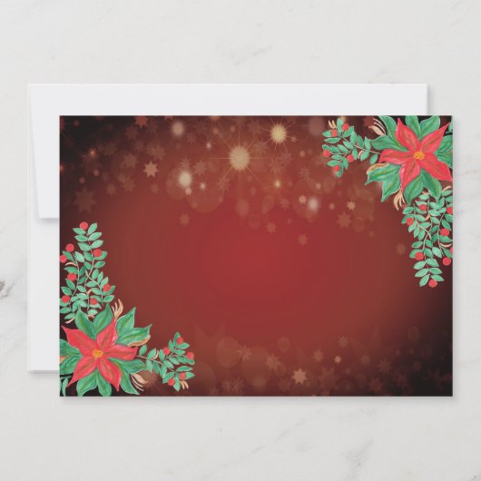 Waterverf Poinsettia Snowflakes kerst Kaart (Achterkant)