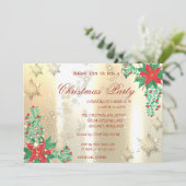 Waterverf Poinsettia Snowflakes kerst Kaart (Staand voorkant)