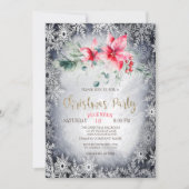 Waterverf Poinsettia Sterren Kerstmis Kaart (Voorkant)