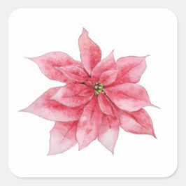Waterverf Poinsettia Stickers