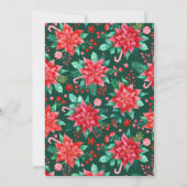 Waterverf Poinsettia Traditionele Kerstbloem Feestdagenkaart (Achterkant)