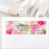 Waterverf Poinsettia Vakantie retour adres label (Insitu)