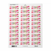 Waterverf Poinsettia Vakantie retour adres label (Full Sheet)