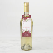 Waterverf Poinsettia Vrolijk kerstcadeau Flessenhanger (Op fles)