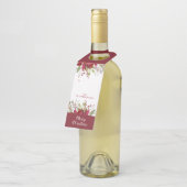 Waterverf Poinsettia Vrolijk kerstcadeau Flessenhanger (Schuin)