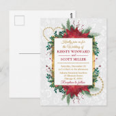Waterverf Poinsettia Winter Wedding IV Briefkaart (Voorkant / Achterkant)