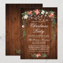 Waterverf Poinsettia Wood Licht kerstfeest