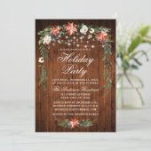 Waterverf Poinsettia Wood Lights Kaart (Staand voorkant)