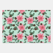 Waterverf Poinsettia Wrapping Paper Set (Voorkant 3)