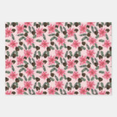 Waterverf Poinsettia Wrapping Paper Set (Voorkant 2)