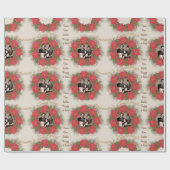 Waterverf Poinsettia Wreator met Uw Foto Cadeaupapier (Vlak)