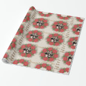 Waterverf Poinsettia Wreator met Uw Foto Cadeaupapier (Uitgerold)