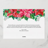 Waterverf Poinsettias en Berries Kerst Folie Feestdagenkaart (Achterkant)