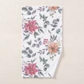  Waterverf Poinsettias en Eucalyptus Bad Handdoek (Handdoek)