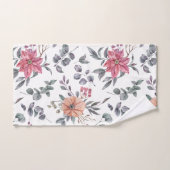  Waterverf Poinsettias en Eucalyptus Bad Handdoek (Handdoek)