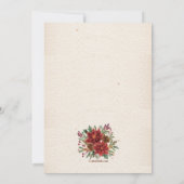 Waterverf Poinsettias en Pine Cones Kaart (Achterkant)