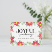 Waterverf Poinsettias Holiday Briefkaart (Staand voorkant)