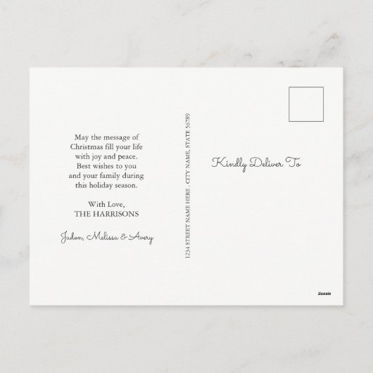 Waterverf Poinsettias Holiday Briefkaart (Achterkant)