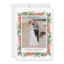 Waterverf Poinsettias kerstfeest Lijst bruiloft