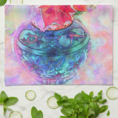 Waterverf Poinsettias Theedoek (Gevouwen)