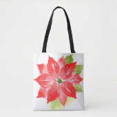 Waterverf Poinsettias Tote Bag (Voorkant)