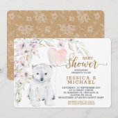 Waterverf Polair Beer Genderneutraal Baby shower Kaart (Voorkant / Achterkant)