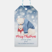 Waterverf polaire beren met Scandinavische truien Cadeaulabel (Voorkant)