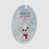 Waterverf Polar Beer Baby eerste Kerstmis Ornament (voorkant)