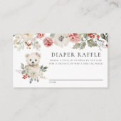 Waterverf Polar Beer Baby shower Luier Raffle Informatiekaartje (Voorkant)