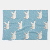 Waterverf Polar Beer Blauwe Keuken Handdoek (Horizontaal)