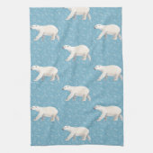 Waterverf Polar Beer Blauwe Keuken Handdoek (Verticaal)