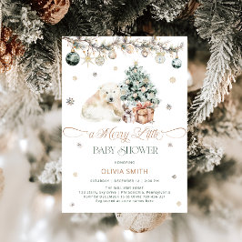 Waterverf Polar Beer Een vrolijk klein Baby shower Kaart