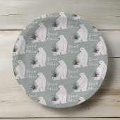 Waterverf Polar Beer Kerstboom Patroon Papieren Bordje