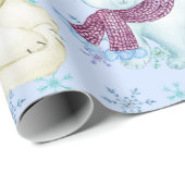 Waterverf Polar Beer kerstcadeautje Cadeaupapier (Rol Hoek)