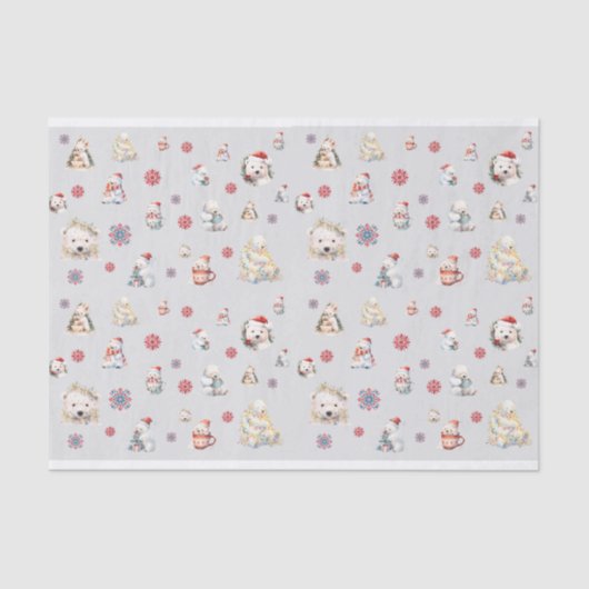 Waterverf Polar Beer Kerstwinter Tissuepapier (Voorkant)