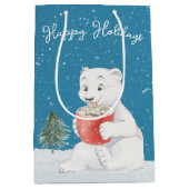 Waterverf Polar Beer met warme cacao Medium Cadeauzakje (Voorkant)