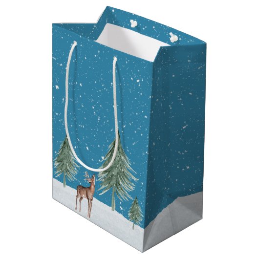 Waterverf Polar Beer met warme cacao Medium Cadeauzakje (Achterkant Gekanteld)