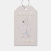 Waterverf Polar Beer Modern Vrolijk Kerstfeest Cadeaulabel (Voorkant)