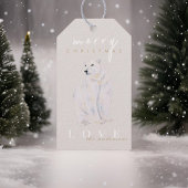 Waterverf Polar Beer Modern Vrolijk Kerstfeest Cadeaulabel