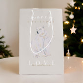 Waterverf Polar Beer Modern Vrolijk Kerstfeest Medium Cadeauzakje