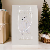 Waterverf Polar Beer Modern Vrolijk Kerstfeest Medium Cadeauzakje